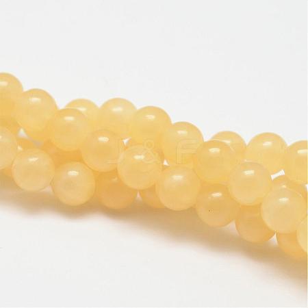 Natural Yellow Jade Bead Strands G-K121-02-8mm-1
