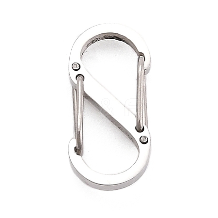 304 Stainless Steel Push Gate Snap Key Clasps STAS-B022-03P-1