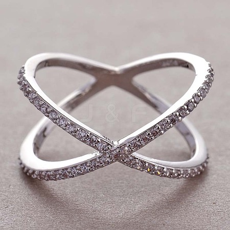 Simple Style Brass Cubic Zirconia Finger Rings FS-WG32029-02-1