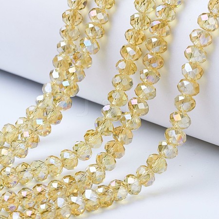 Electroplate Glass Beads Strands EGLA-A034-T3mm-B18-1