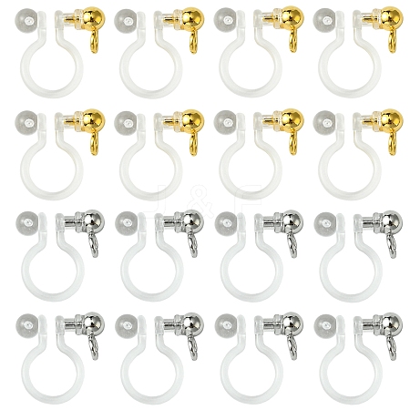 12Pcs 2 Colors 304 Stainless Steel and Plastic Clip-on Earring Findings KY-FS0001-28-1
