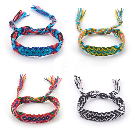 Adjustable Cotton Braided Cord Bracelets BJEW-A110-M-1
