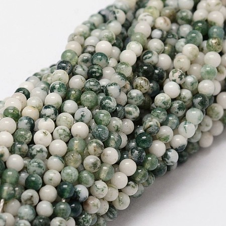 Natural Tree Agate Beads Strands G-N0192-01-2mm-1