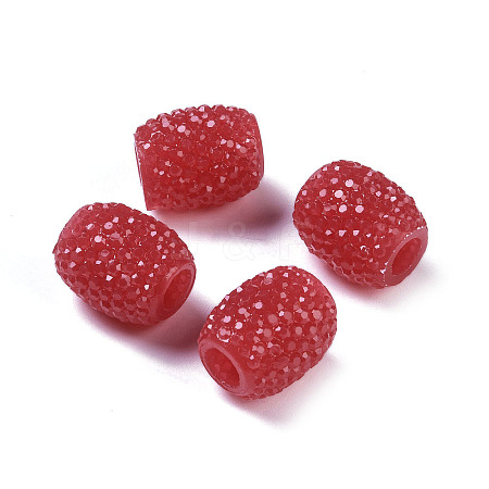 Opaque Resin European Jelly Colored Beads RESI-B025-02A-12-1
