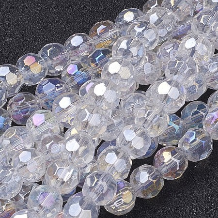 Glass Beads Strands GF8mm01Y-AB-1