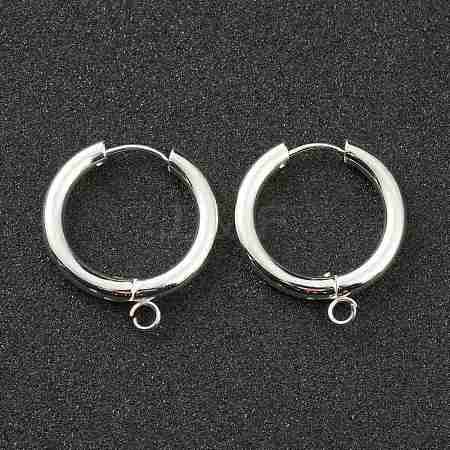 201 Stainless Steel Huggie Hoop Earring Findings STAS-P283-01J-S-1