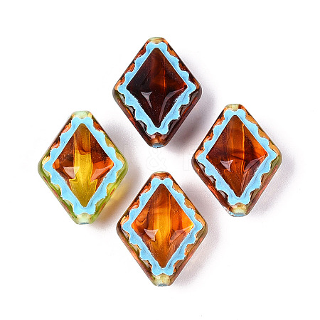 Painted Transparent Acrylic Beads OACR-T029-03H-1