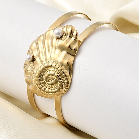 Stylish 304 Stainless Steel Cuff Bangles BJEW-K302-01D-G-1