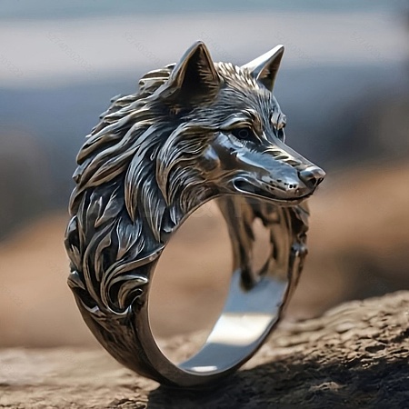 Wolf Zinc Alloy Finger Rings for Men PW-WG8046D-02-1