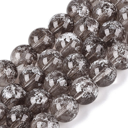 Transparent Half Spray Painted Glass Beads Strands GLAA-Q110-02A-11-1