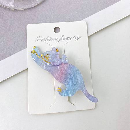 Cat Shape Cellulose Acetate(Resin) Alligator Hair Clips PW-WG22848-09-1
