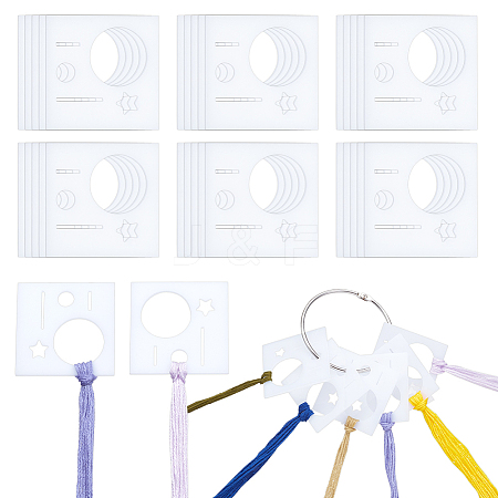 50Pcs Square Acrylic Embroidery Thread Organizer DIY-OC0012-63-1