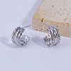 Simple Fashion Twisted Pattern Brass Stud Earrings TM0322-1