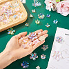 45Pcs 9 Colors Transparent Acrylic Bead Caps MACR-TA0001-92-7