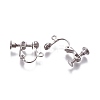 Rack Plated Brass Screw Clip-on Earring Findings X-KK-P169-04P-2