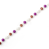 Handmade Round Glass Pearl Beads Chains for Necklaces Bracelets Making AJEW-JB00065-01-2
