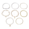 8Pcs 8 Styles Natural & Synthetic Gemstone & Glass & Handmade Polymer Clay & Acrylic Beads Stretch Bracelet Sets BJEW-JB12096-4