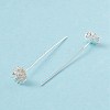 Brass Micro Pave Clear Cubic Zirconia Flower Head Pins LS-KK-G413-01S-4