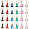 36Pcs 6 Colors Zinc Alloy Glass Pendants ALRI-TA0001-36-3