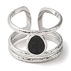 304 Stainless Steel Open Cuff Ring for Women RJEW-F166-15P-02-2