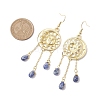 Mixed Gemstone Chip & Alloy Dangle Earrings EJEW-JE05885-3