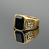 304 Stainless Steel & Obsidian Finger Rings for Men FS-WG9DF95-10-1