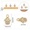 SUPERFINDINGS 10Pcs 5 Style Brass Micro Pave Clear Cubic Zirconia Pendants KK-FH0004-76-2