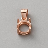 925 Sterling Silver Rhinestone Claw Pendant Settings STER-WH0004-072B-RG-1