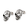 304 Stainless Steel Skull Stud Earrings EJEW-C163-01AS-2