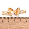 Brass Micro Pave Clear Cubic Zirconia Fold Over Clasps KK-C076-23G-3