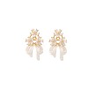 Brass & Clear Cubic Zirconia Stud Earrings WG312C6-01-3