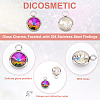 16Pcs 2 Color Glass Charms GLAA-DC0001-02-4