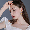 ANATTASOUL 8 Pairs 8 Colors Acrylic Twist Oval Dangle Stud Earrings for Woman EJEW-AN0004-07-5