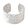 35MM 304 Stainless Steel Textured Flower Wide Cuff Bangles for Women SA-CBAB767-33P-4