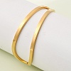 304 Stainless Steel Cuff Bangles for Women BJEW-D408-29G-1
