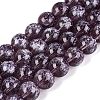 Transparent Half Spray Painted Glass Beads Strands LS-GLAA-Q110-02A-10-1