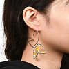 Butterfly Glass Beads Dangle Earrings for Girl Women EJEW-JE04658-02-3