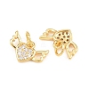 Valentine's Day Brass Micro Pave Clear Cubic Zirconia Charms KK-H292-52B-G-2