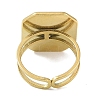 Ion Plating(IP) 304 Stainless Steel Enamel Octagon Cuff Finger Rings RJEW-L107-069G-02-3