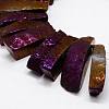 Electroplated Natural & Dyed Agate Bead Strands G-N0169-001G-2