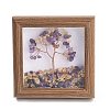 Natural Amethyst and Yellow Quartz Chips Chips Tree of Life with Wooden Photo Frame Decorations DJEW-B013-04H-1