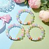 Waxberry & Round Frosted Resin Beaded Stretch Bracelets BJEW-JB10307-2