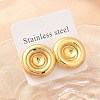 Flat Round 304 Stainless Steel Stud Earrings EJEW-A125-60G-1