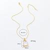 3Pcs Geometric Twisted Oval Stainless Steel White Enamel Pendant Necklaces for Women LV4552-5