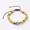 Handmade Polymer Clay Braided Beads Bracelets BJEW-JB05054-04-1