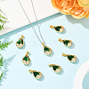 8Pcs Brass Micro Pave Cubic Zirconia Pendants FIND-BBC0004-28D-03-5