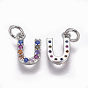 Brass Micro Pave Cubic Zirconia Charms ZIRC-L070-38U-P-2