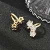 Brass Micro Pave Clear Cubic Zirconia Cuff Earrings EJEW-G471-40G-3