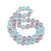 Half Rainbow Plated Electroplate Glass Transparent Beads Strands EGLA-G037-10A-HR02-2