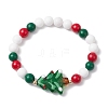 2Pcs Christmas Theme Natural Mashan Jade & Lawmwork Beads Stretch Bracelets for Women Men BJEW-JB11148-3